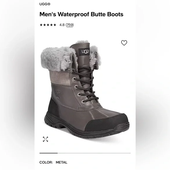 UGG | Shoes | Mens Butte Boots Metal Us Mens 3 | Poshmark display picture 2